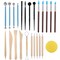 Polymer Clay Tools, Clay Tools Kit, 24pcs Clay Sculpting Tools Set with Stylus and Rock Painting Kit - Air Dry Clay Modeling Tools for Pottery and Sculpture